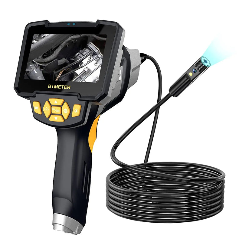 BTMETER Dual Lens Industrial Endoscope, Inspection Camera Handheld Digital Borescope with Flashlight, 8mm IP67 Sewer   Camera