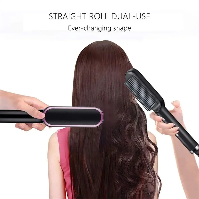 New Hair Straightener Quick Heated Electric Hot Comb Hair Straightener Professional Mini Negative Ion Hair Care Hairstyle Brush