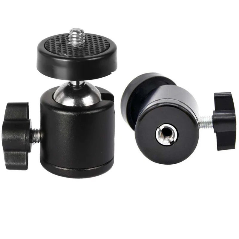 Universal Mini Tripod Ballhead Ball Head with 1/4" 3/8" M4 Screw Adapter For Digital Camera DSLR Live Stream Q29 II