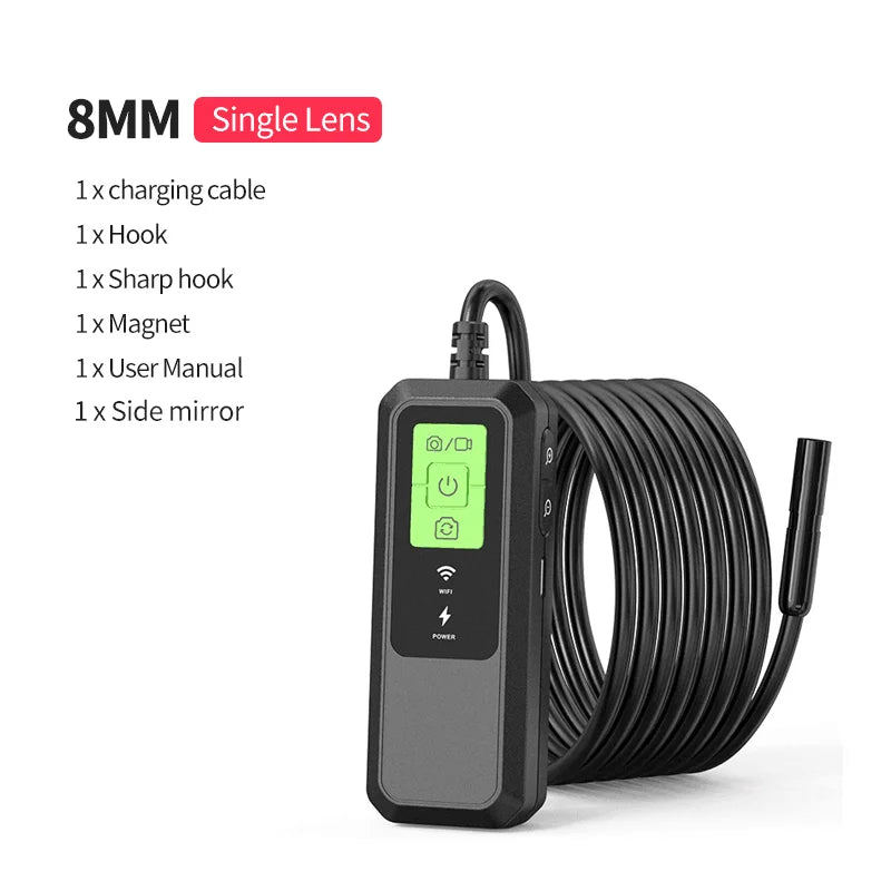 Wireless Endoscope 1080P HD Single & Dual WiFi Borescope IP67 Waterproof Endoscope Camera with Light for Android iOS Smartphone