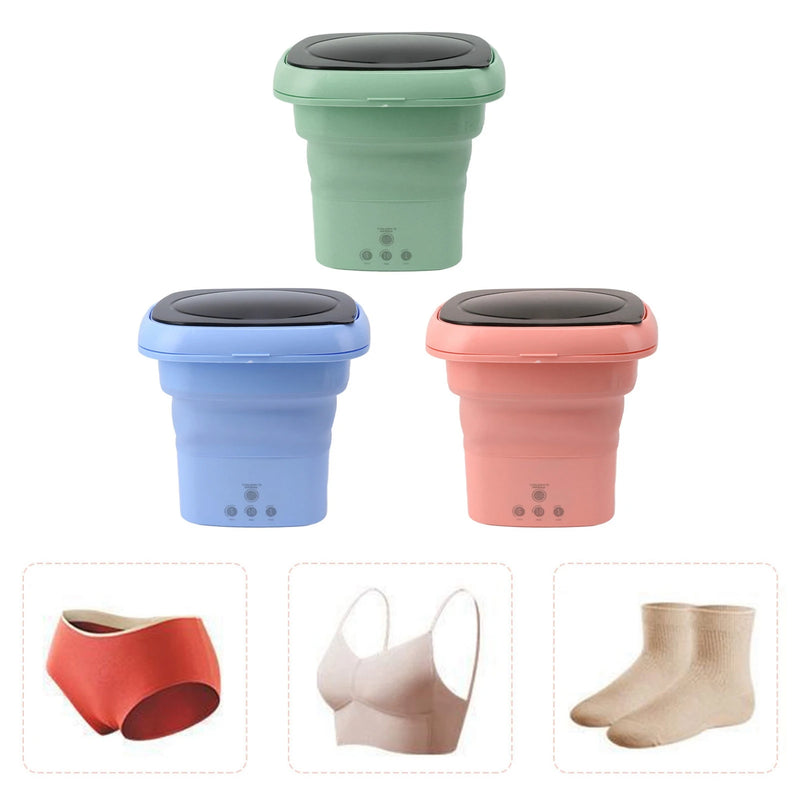 Foldable Washing Machine Mini Folding Washing Machine With Dryer Bucket Socks Underwear Cleaning Washer Travel Dormitory 110-220