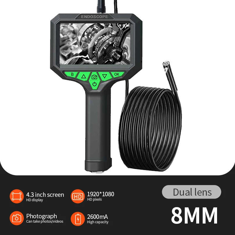 Handheld 4.3 Inch IPS HD Screen Industrial Endoscope Camera With LED Light Waterproof Sewer Car Engine Repair Detector Camera