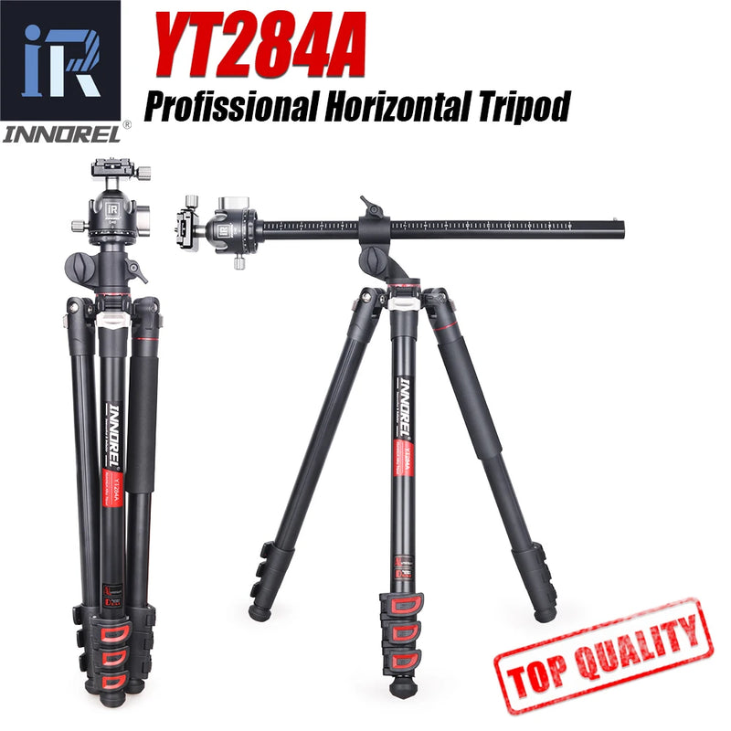 INNOREL YT284A Professional Aluminium Alloy Camera Tripod Horizontal Stand for DSLR Video Camcorder with Center Column Load 20kg