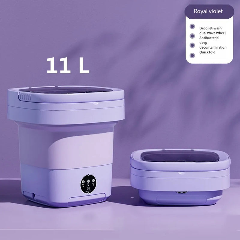 7L 11L Portable Folding Washing Machines with Spin Dryer for Clothes Travel Home Ultrasonic Mini Underwear Sock Washer Kid 미니세탁기