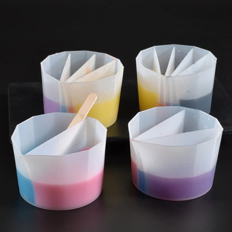 2/3/4/5Grids Silicone Distributing Cup Liquid Pigment Resin Color Mixing Cup Resin Cup for DIY Epoxy Resin Crafts Making Tools