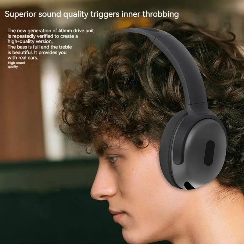 Foldable Wireless Headphones Bluetooth Sports Earphones Hifi Stereo Noise Cancelling Headphones with Mic Over Ear Gamer Headsets