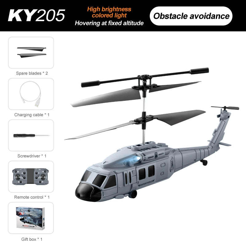 New! KY205 RC Helicopter Drone HD Dual Camera Avoid Obstacle Gesture Sensing Six-axis Remote Control Helicopter Toys for Boys