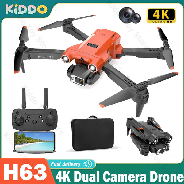 H63 RC Drone 4K Dual Camera Professional 360 Obstacle Avoidance Foldable RC Quadcopter Helicopter Mini Dron Children's Toys Gift