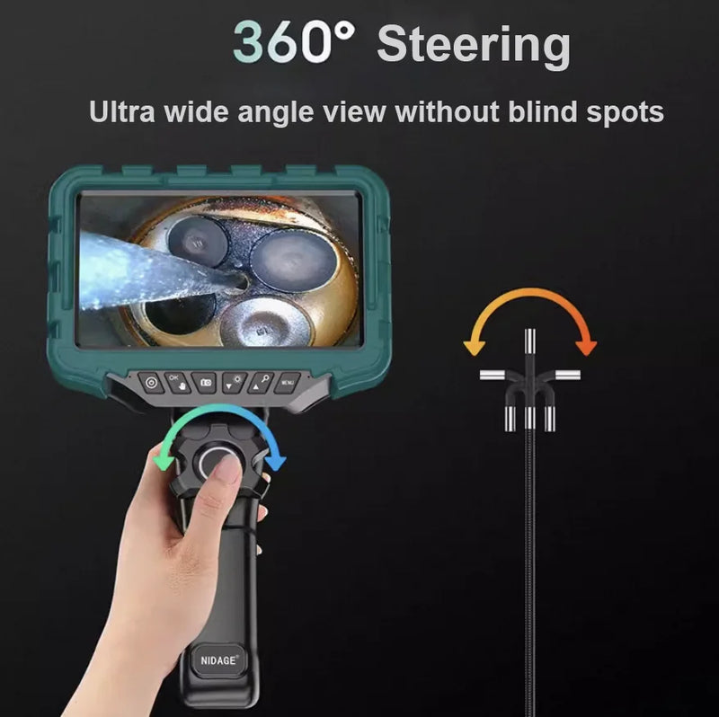 7-inch screen 6mm single/dual lens 1080P 360° steering endoscope HD camera car maintenance engine carbon deposition detection