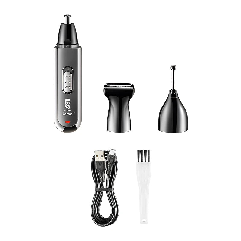 Kemei Multifunction Ear and Nose Hair Trimmer Eyebrow Facial Sideburns Hair Trimmer Men Body Grooming TYPE-C USB Rechargeable