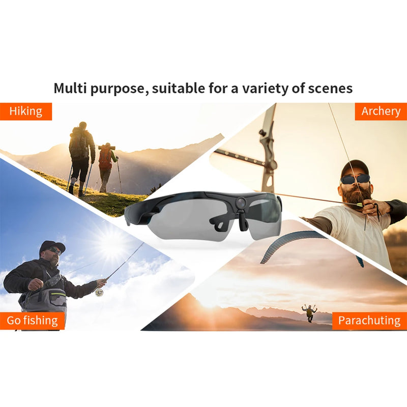 1080P HD Mini Glasses Camera Polarized Outdoor Driving Riding Video Record Camcorder DVR DV Sports Wearable Sunglasses Cam