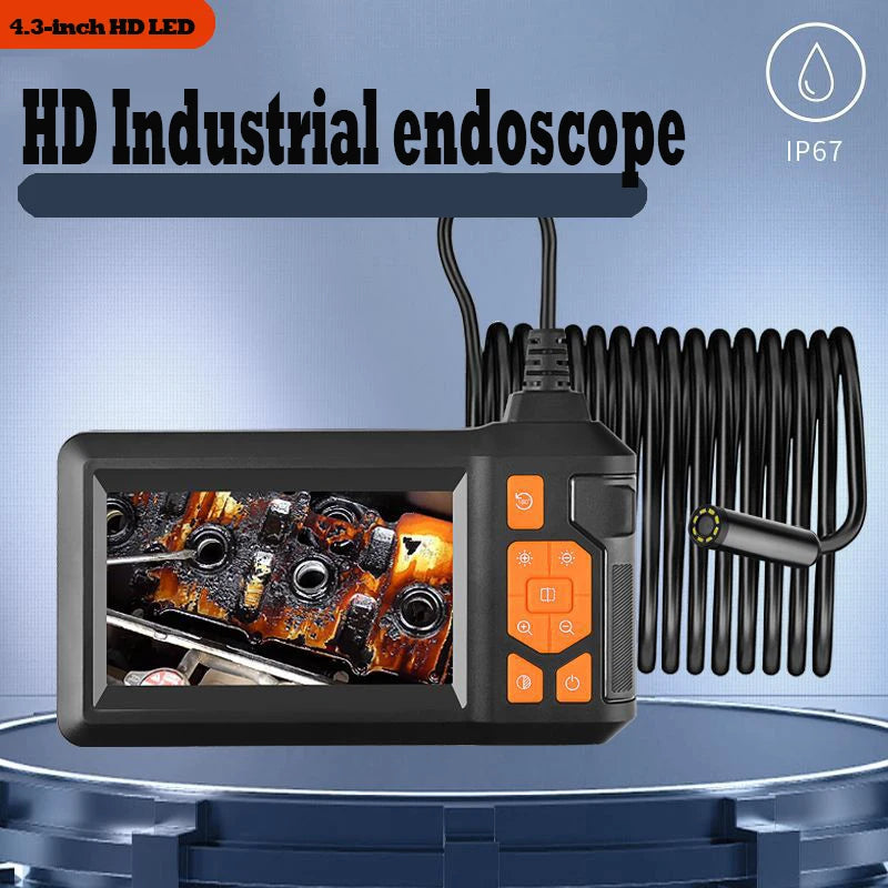 Industrial Endoscope With Light 4.3-inch LCD HD Digital Camera Handheld Waterproof Sewer Inspection Camera 8 LED lights