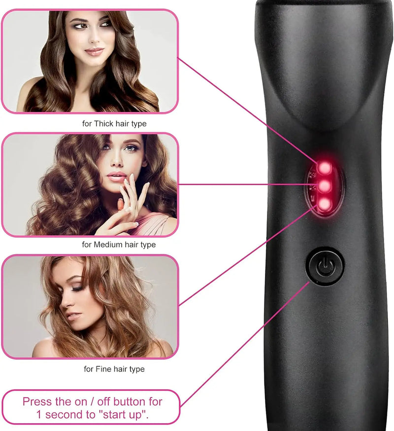 Pink Hot Comb Hair Straightener Ceramic Electric Pressing Comb Portable Curling And Straightening Anti-Scald Beard Straightener