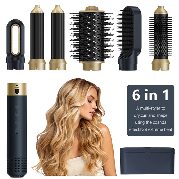 6 in 1 Hair Dryer Curler Straightener Comb Household Multistyler Set Hairstyler Blower Brush Curling Iron Salon Hot Air Styler