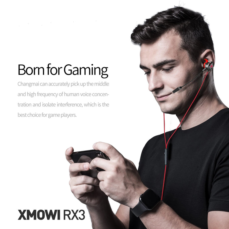 Wired Control Headset RX3 Type C Gaming Earphone In-Ear with Microphone Bass Headphone Removable Mic V3.0 Plus