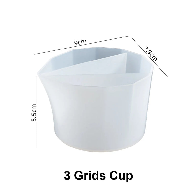 2/3/4/5Grids Silicone Distributing Cup Liquid Pigment Resin Color Mixing Cup Resin Cup for DIY Epoxy Resin Crafts Making Tools