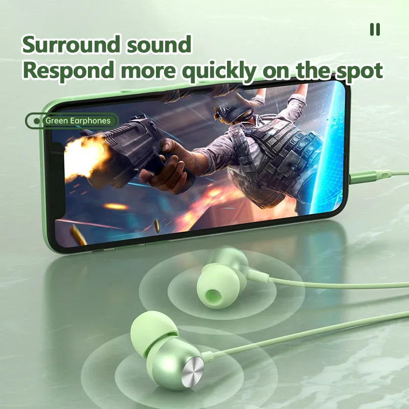 New In-Line Control With Microphone Wired Headset For Apple 15 Android Type-C 3.5mm Interface In-Ear Gaming Headset