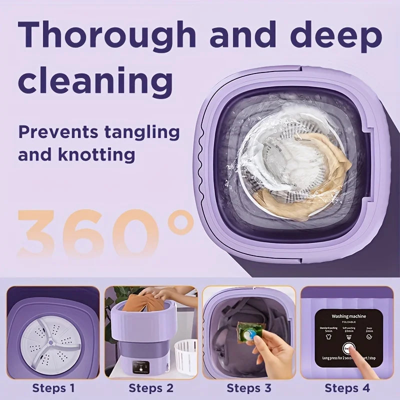 9L Portable Foldable Washing Machine With Spin Dryer Automatic Mini Underwear Sock 110v/220V Washing Machine With Centrifuge