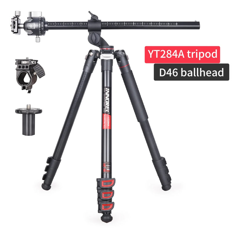 INNOREL YT284A Professional Aluminium Alloy Camera Tripod Horizontal Stand for DSLR Video Camcorder with Center Column Load 20kg