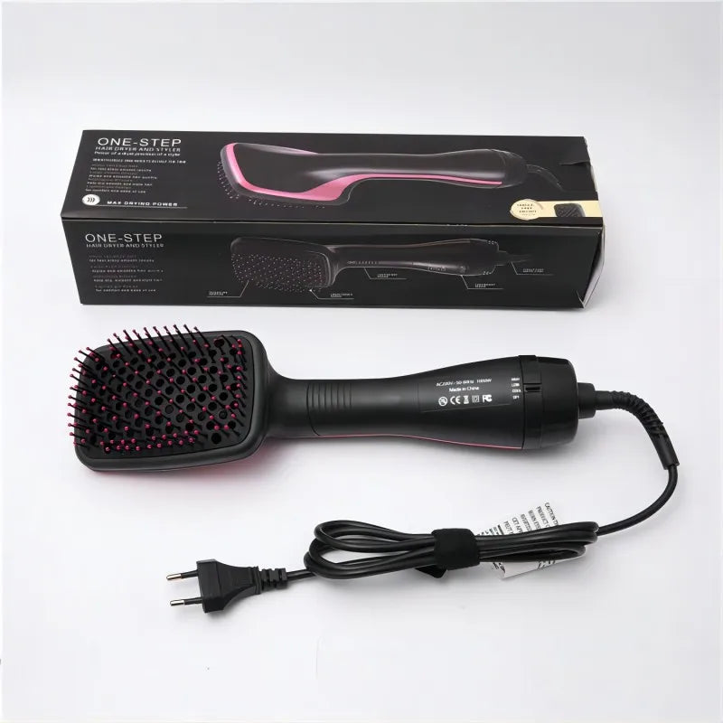 2 In 1 Hot Air Hair Dryers Brush Curl Rotary Curler Professional Straightener Electric Styling Appliances Tools Comb Machine