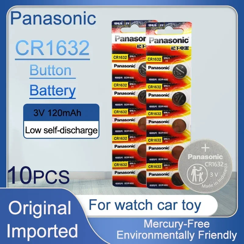 5Pcs-20Pcs Panasonic 3V CR1632 Button Batteries Cell Coin Lithium Battery For Watch Electronic Toy Calculators