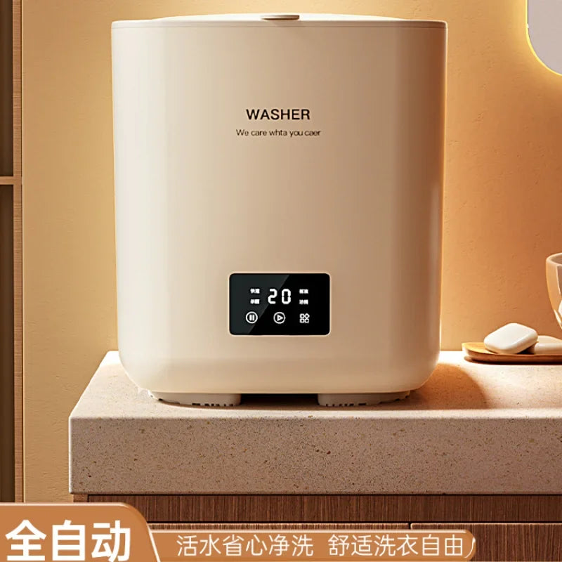 220V Compact Fully-Automatic Portable Washing Machine for Underwear, Socks and Delicates