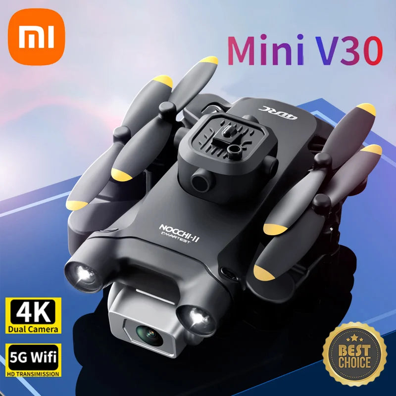 XIAOMI 2024 V30 Mini Drone with Camera HD 4K FPV RC Drones Profesional Five-sided Obstacle Avoidance Helicopter Drone Toy Gift