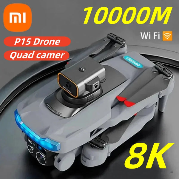 Xiaomi 10000M P15 Drone Professional 8K GPS Dual Camera 5G Obstacle Avoidance Optical Flow Positioning Brushless Upgraded RC Toy