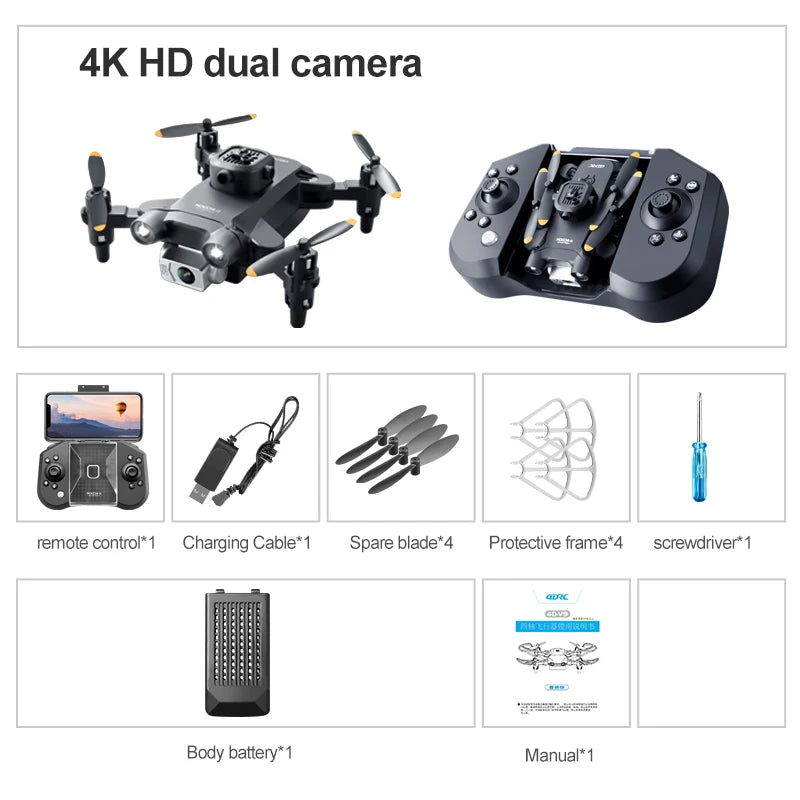 XIAOMI 2024 V30 Mini Drone with Camera HD 4K FPV RC Drones Profesional Five-sided Obstacle Avoidance Helicopter Drone Toy Gift