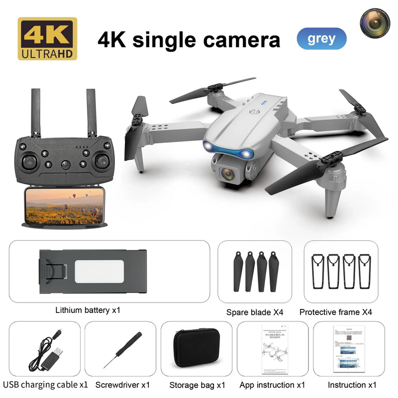 E99 Dual Camera Drone MHD Folding Professional Drones HD Dual Aerial Photography Four-axis flight Remote Control Drone Toys Gift