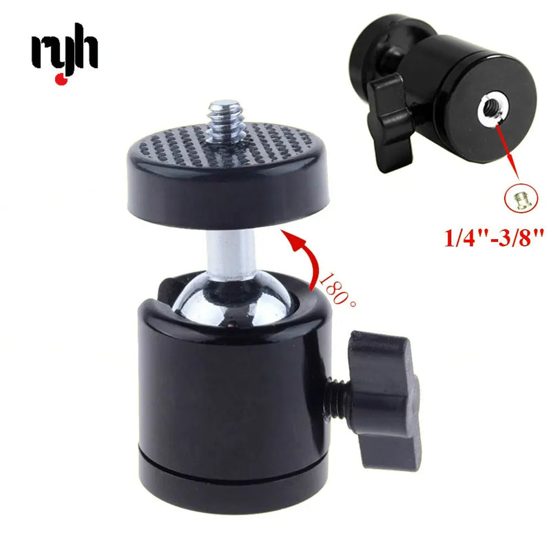 Universal Mini Tripod Ballhead Ball Head with 1/4" 3/8" M4 Screw Adapter For Digital Camera DSLR Live Stream Q29 II