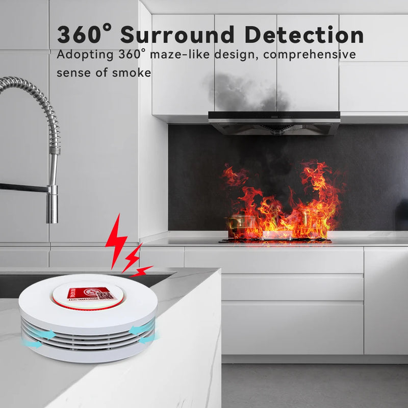 Meian Tuya Zigbee Smoke Sensor Fire Protection Smoke Detector Fire Alarm Home Security System Firefighter Work for Smart Life