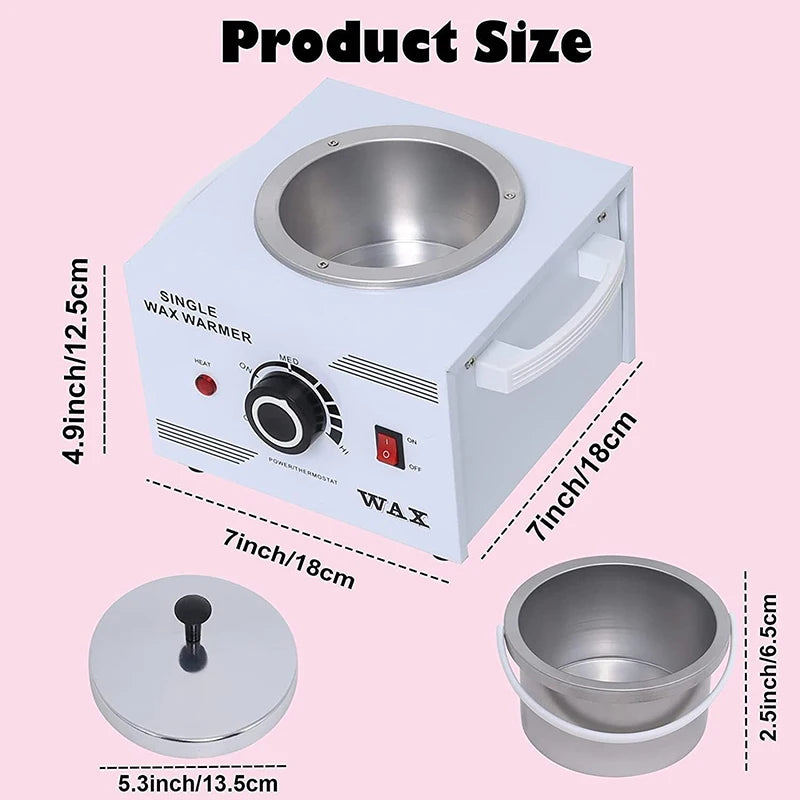 Electric Wax Heater Single Pot Depilatory Wax Warmer Machine Facial Skin Waxing Kit Hair Removal Tool Hand Feet Spa Epilator