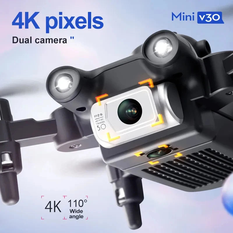 XIAOMI 2024 V30 Mini Drone with Camera HD 4K FPV RC Drones Profesional Five-sided Obstacle Avoidance Helicopter Drone Toy Gift