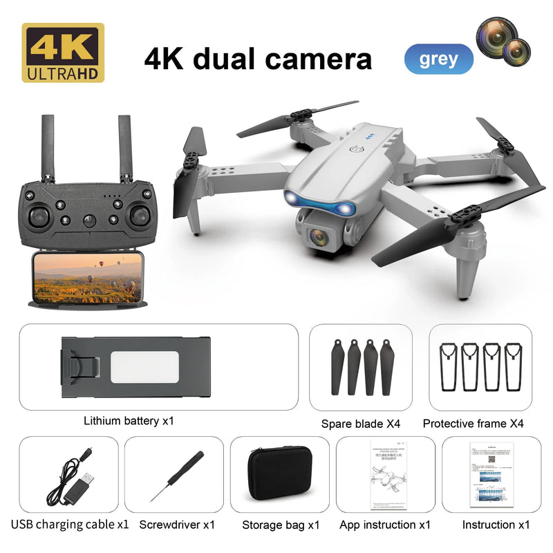 E99 Dual Camera Drone MHD Folding Professional Drones HD Dual Aerial Photography Four-axis flight Remote Control Drone Toys Gift