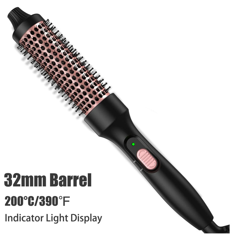 3In1 Dual PTC Fast Heating 210°C Ceramic Hair Curler Comb 32/38mm Fluffy Curling Wand Hot Brush Travel Curling Iron Straightener