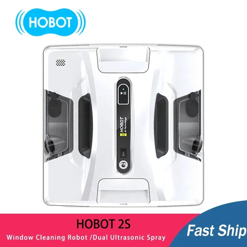 NEW HOBOT-2S Window Cleaning Robot with Dual Ultrasonic Water Spray and Control Via Smartphone or Remote Window Cleaner Robot