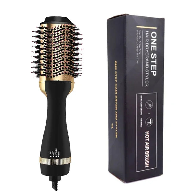 4 In 1 Hot Air Brush Styling Comb One-Step Heating Comb Hair Straightening Brush for Straight Curly Professional Hair Dryers