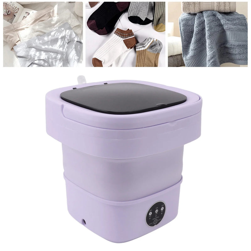 6L Portable Small Foldable Washing Machine with Spin Dryer For Socks Underwear Panties Washer Household Mini Washing Machine