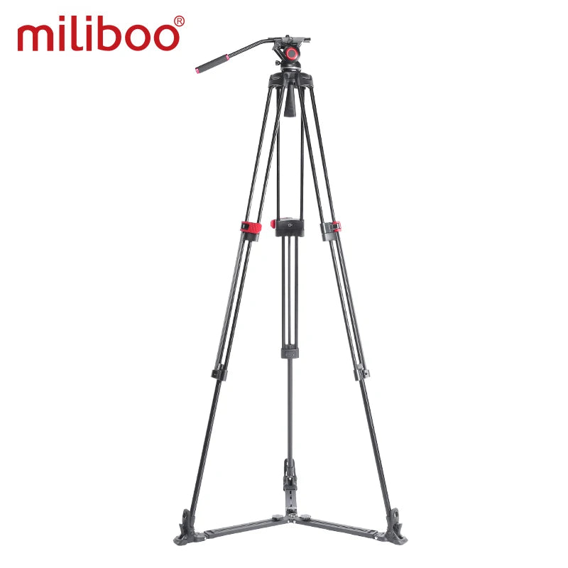 miliboo MTT605A MTT605B video tripod professional camera stand with ground spreader for dslr camcorder wedding photography