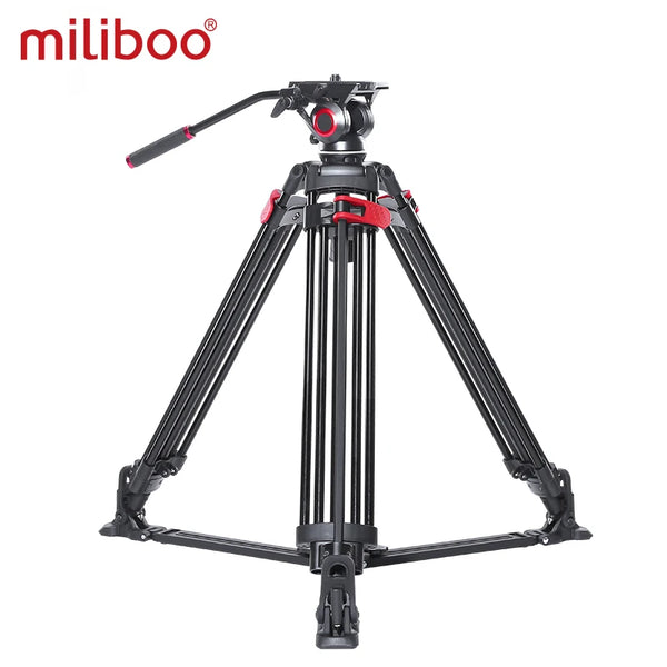 miliboo MTT605A MTT605B video tripod professional camera stand with ground spreader for dslr camcorder wedding photography