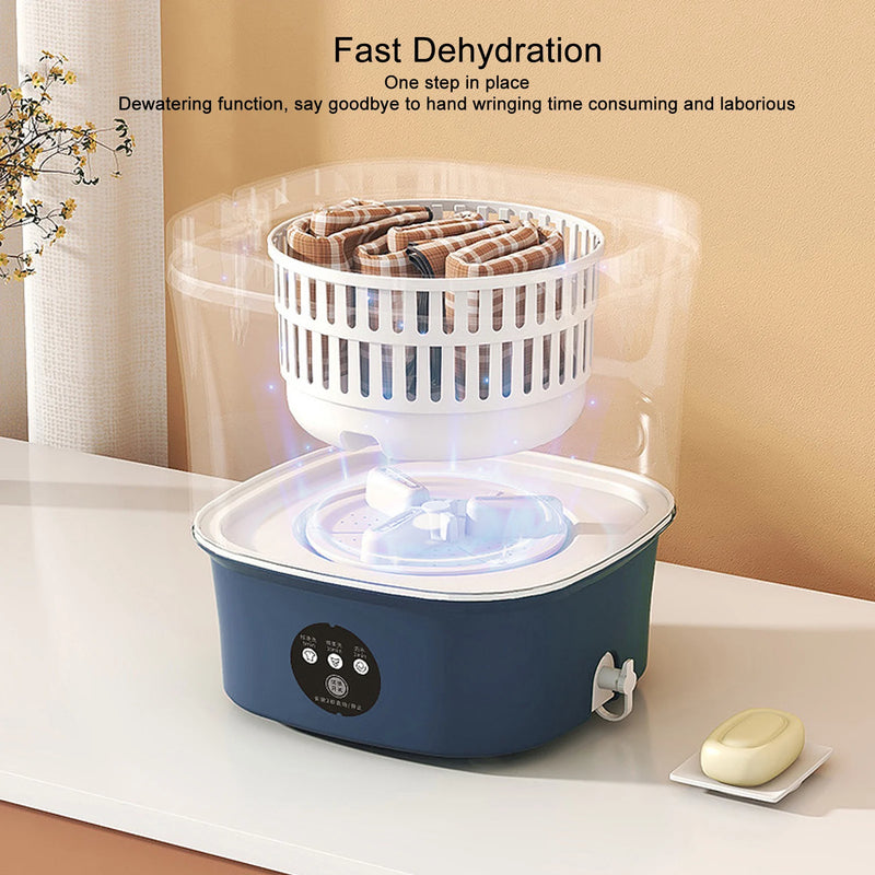 Mini Washer Mini Washing Machine 9L Large Capacity High Speed Motor Portable Small Washer for Underwear Socks US Plug 100‑240V