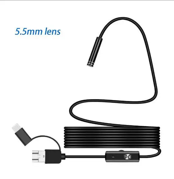 3in1 USB 5.5mm Endoscope Camera CMOS Borescope Inspection Otoscope Camera For Android and Computer Digital Microscope