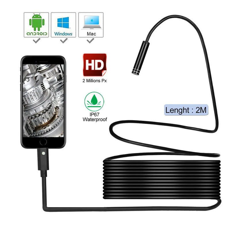 3in1 USB 5.5mm Endoscope Camera CMOS Borescope Inspection Otoscope Camera For Android and Computer Digital Microscope