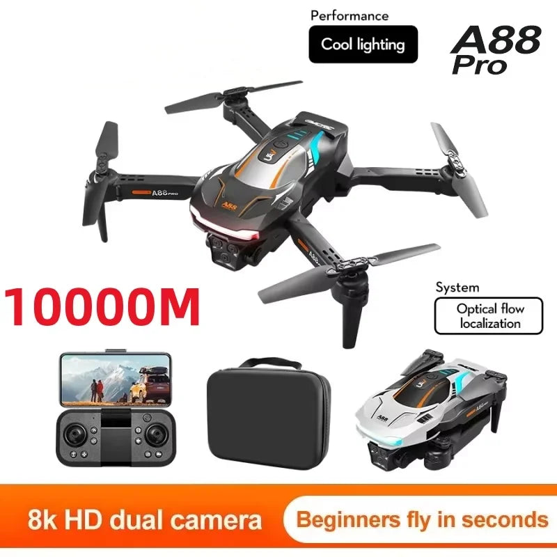 10000m A88 Drone 8k Gps Professional High Definition Dual Camera 5g Obstacle Avoidance Optical Flow Positioning Drone Toys