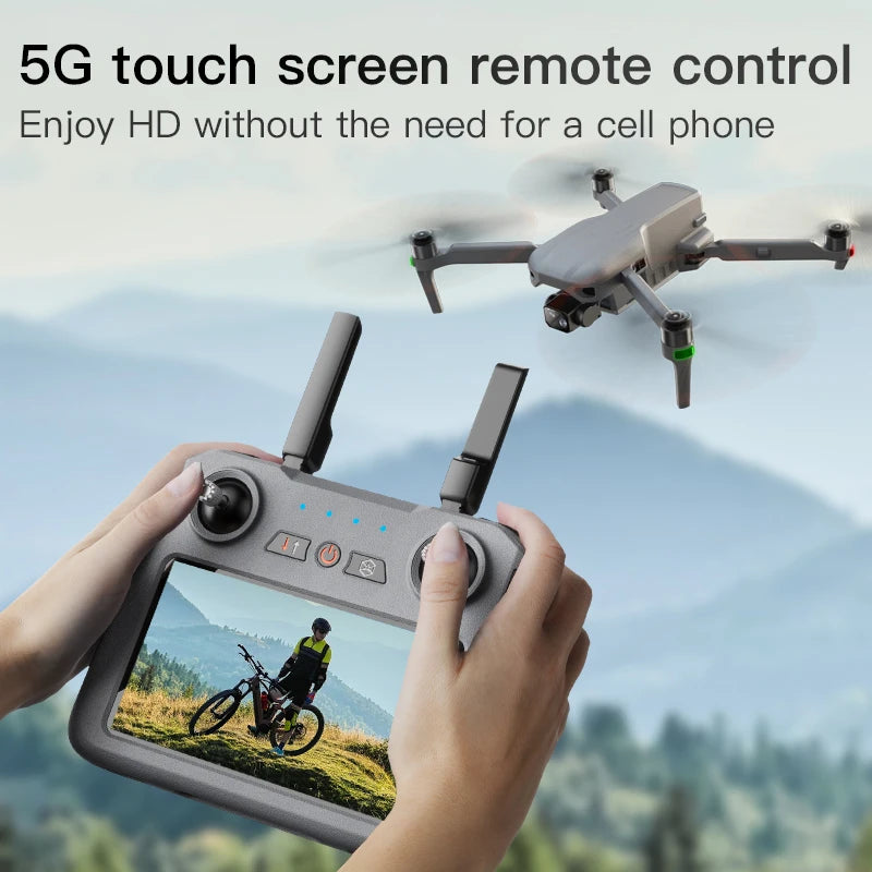 2024 019 Drone 4K HD Camera Touch Screen 3-Axis Gimbal 360° Obstacle Avoidance FPV Brushless EIS Electronic RC Quadcopter Toys