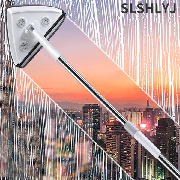 Triangle Glass Wiper Telescopic Rod Windows Cleaning Brush Window Cleaner Professional Household Window Cleaning Tool