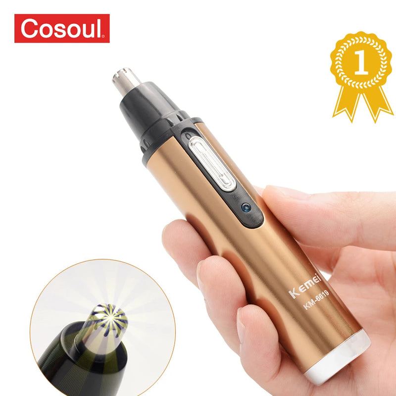 Electric Nose Hair Trimmer Rechargeable Professional Fashion Champagne Color Nose Hair Clipper Men Women Ear Hair Trimmer Brand