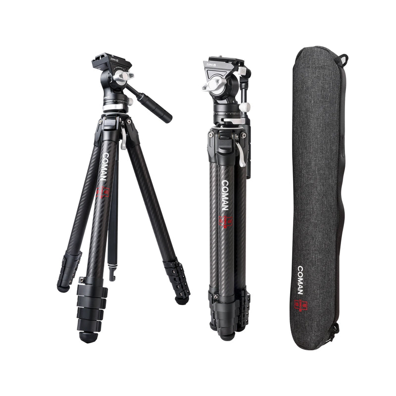 COMAN Zero V Professional Camera Video Tripod Carbon Fiber Tripod Lightweight Travel Tripod For Nikon Sony Canon DSLR Camera