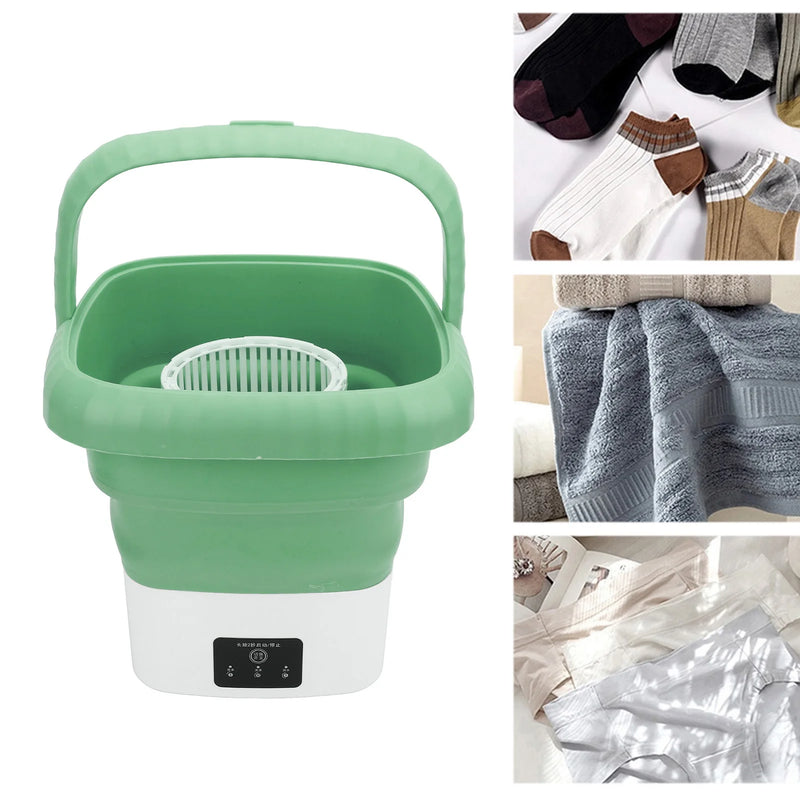 Folding Mini Washer, Folding Washing Machine 9L Lightweight Portable Mini Washer for Underwear Socks Infant Clothes for Travel